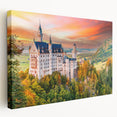 Large canvas print depicting a scenic Bavarian landscape, with muted green and blue tones, ideal for kitchen wall art.