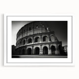 Textured art print depicting an abstract scenery of Rome, Italy in muted earth tones on a framed white mat.