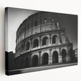 Large print of the Rome skyline in muted earth tones on stretched canvas, ideal for kitchen wall art.
