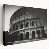 Large print of the Rome skyline in muted earth tones on stretched canvas, ideal for kitchen wall art.