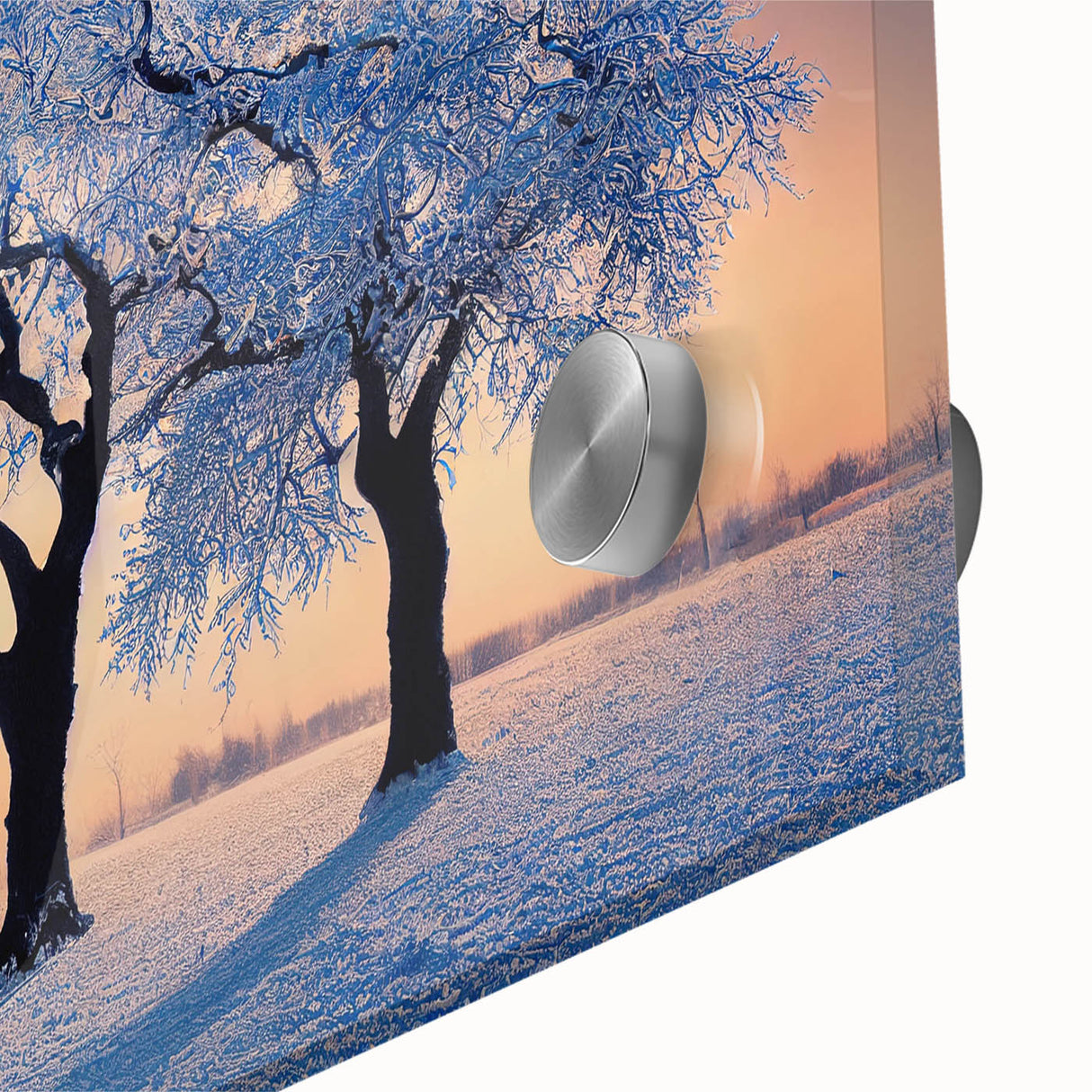 Large abstract wall art depicting a European cityscape in muted earth tones on acrylic glass, suitable for dining room decor.