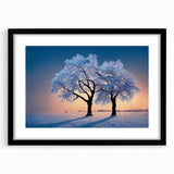 Extra large abstract print of a colorful European landscape, framed in black, ideal for living room decor.