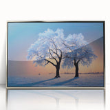 Large art print of a European cityscape in muted gray and blue tones on framed acrylic, ideal for modern art wall decor.