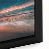 Extra large framed canvas featuring a textured, colorful European scenery in muted earth tones, ideal for living room decor.