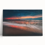 Large black and white stretched canvas of a Lithuanian landscape, suitable for kitchen wall art.