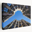 Large canvas print of a scenic Barcelona streetscape in soft pastel shades, suitable for kitchen wall art.