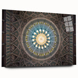 Large abstract wall art depicting a serene Middle Eastern landscape in muted earth tones on acrylic glass.