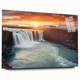 Large abstract wall art of a South American scenery in muted earth tones on acrylic glass.