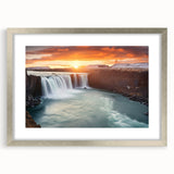 Textured abstract art print of a South American scenery in muted earth tones on a framed canvas, ideal for bedroom decor.