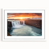 Abstract art print of an Argentinian landscape in muted earth tones on a framed white mat, suitable for dining room decor.