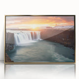 Framed acrylic print of an Argentine landscape in muted earth tones, ideal for modern art wall decor.