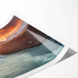 Extra large wall art featuring line art flowers in muted earth tones on a rolled print.