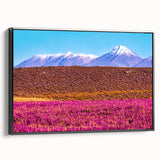 Black and white framed canvas of a Bolivian landscape, ideal for bedroom wall art.