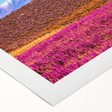 Art deco poster of a Bolivian landscape on rolled canvas, featuring soft earth tones, ideal for dining room wall art.