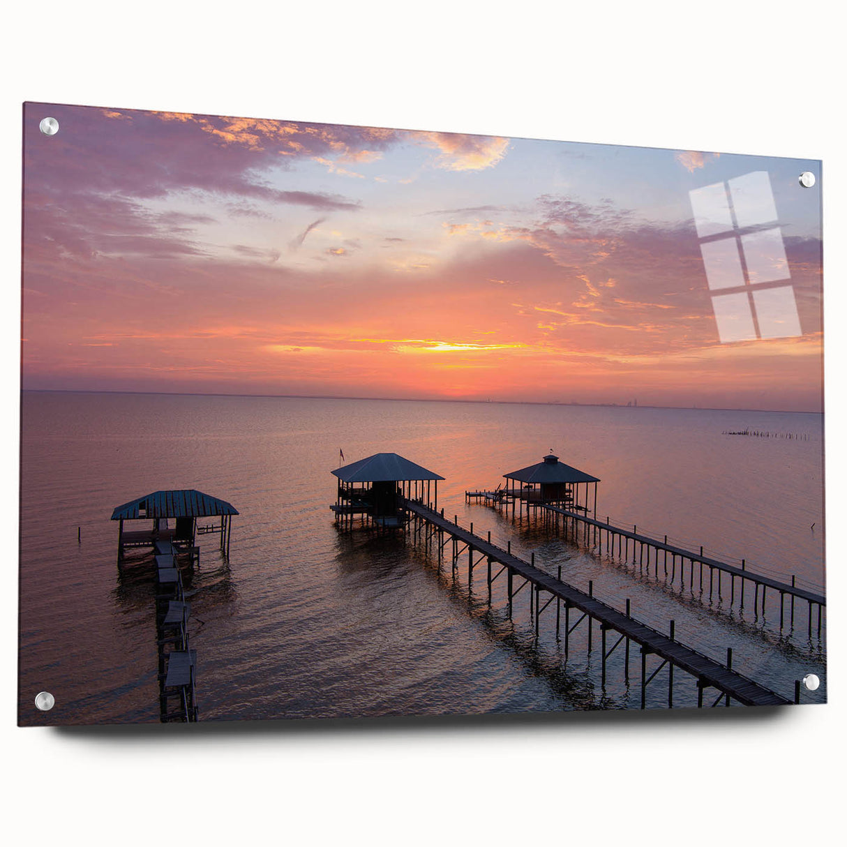 Large abstract wall art depicting an Alabama scenery in acrylic glass, ideal for bedroom or dining room decor.