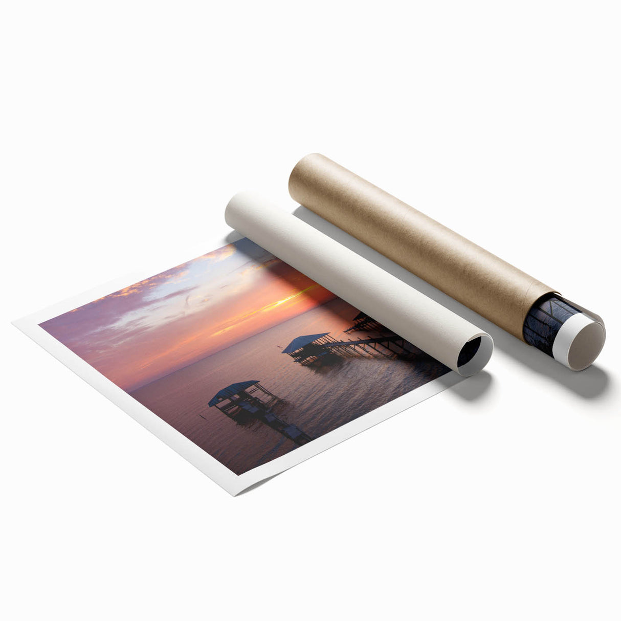 Extra large rolled print of Alabama scenery with vibrant floral elements, ideal for classy bathroom wall art.