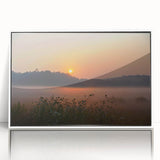 Art deco poster featuring a serene Connecticut landscape in muted earth tones, framed acrylic, ideal for nursery wall decor.