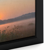 Extra large framed canvas featuring a textured depiction of a Connecticut scenery in black with colorful accents.