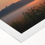 Art deco poster of Connecticut scenery in muted green and blue tones on rolled canvas, suitable for dining room wall art.