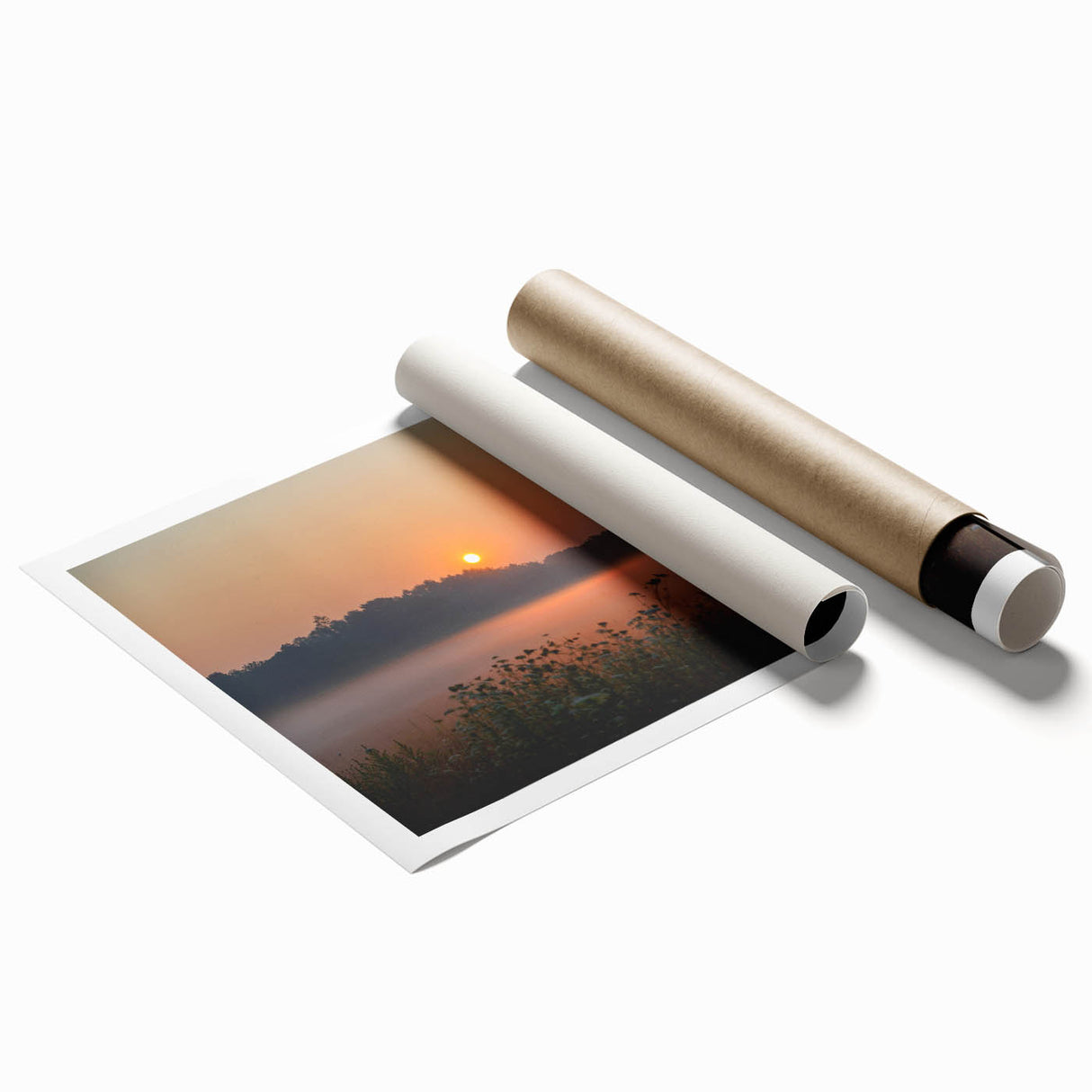 Extra large rolled print featuring a floral design in soft pastel hues.