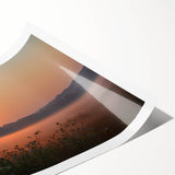 Extra large rolled print featuring line art flowers in muted earth tones, ideal for large living room wall art.