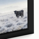 Close-up of a textured black wall art depicting an Idaho landscape on a framed canvas, featuring vibrant colors.