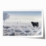 Scenic Idaho landscape on a rolled canvas, featuring vivid green fields and distant mountains.