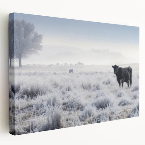 Idaho landscape on stretched canvas, featuring rolling hills in muted green and brown tones, suitable for kitchen wall art.