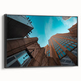 Black and white framed canvas of Charlotte, North Carolina skyline, ideal for bedroom wall art.