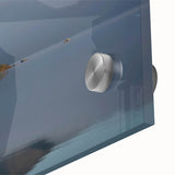 Close-up of a large abstract wall art depicting Vermont scenery in muted earth tones on acrylic glass.