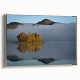 Landscape art painting of Vermont scenery on framed canvas, featuring colorful foliage and a black sky.