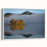 Vintage poster art of a Vermont landscape on a framed canvas, featuring colorful art in extra large size.