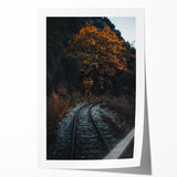 Extra large rolled print featuring a floral design in autumn colors, ideal for dining room wall art.