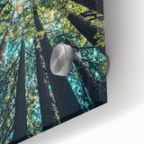 Large abstract wall art featuring mid-century modernist style in vibrant spring colors on acrylic glass.