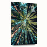 Large abstract wall art on acrylic glass showcasing vibrant spring colors, ideal for bedroom or dining room decor.