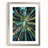 Textured abstract art print depicting spring with silver frame, in pastel shades, ideal for bedroom art.