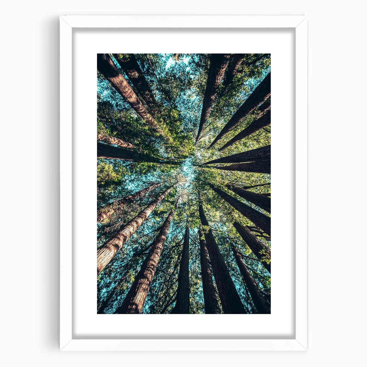 Abstract art print featuring swirling patterns in pastel shades on a framed white canvas.