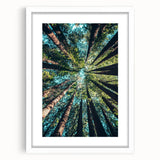 Abstract art print featuring swirling patterns in pastel shades on a framed white canvas.