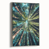 Framed canvas depicting a vintage landscape painting with colorful spring scenery, ideal for living room decor.