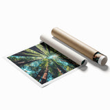 Extra large rolled print featuring vibrant spring floral art, ideal for classy bathroom or large living room decor.