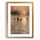 Extra large abstract art print featuring textured white and blue strokes, framed in gold, ideal for living room decor.