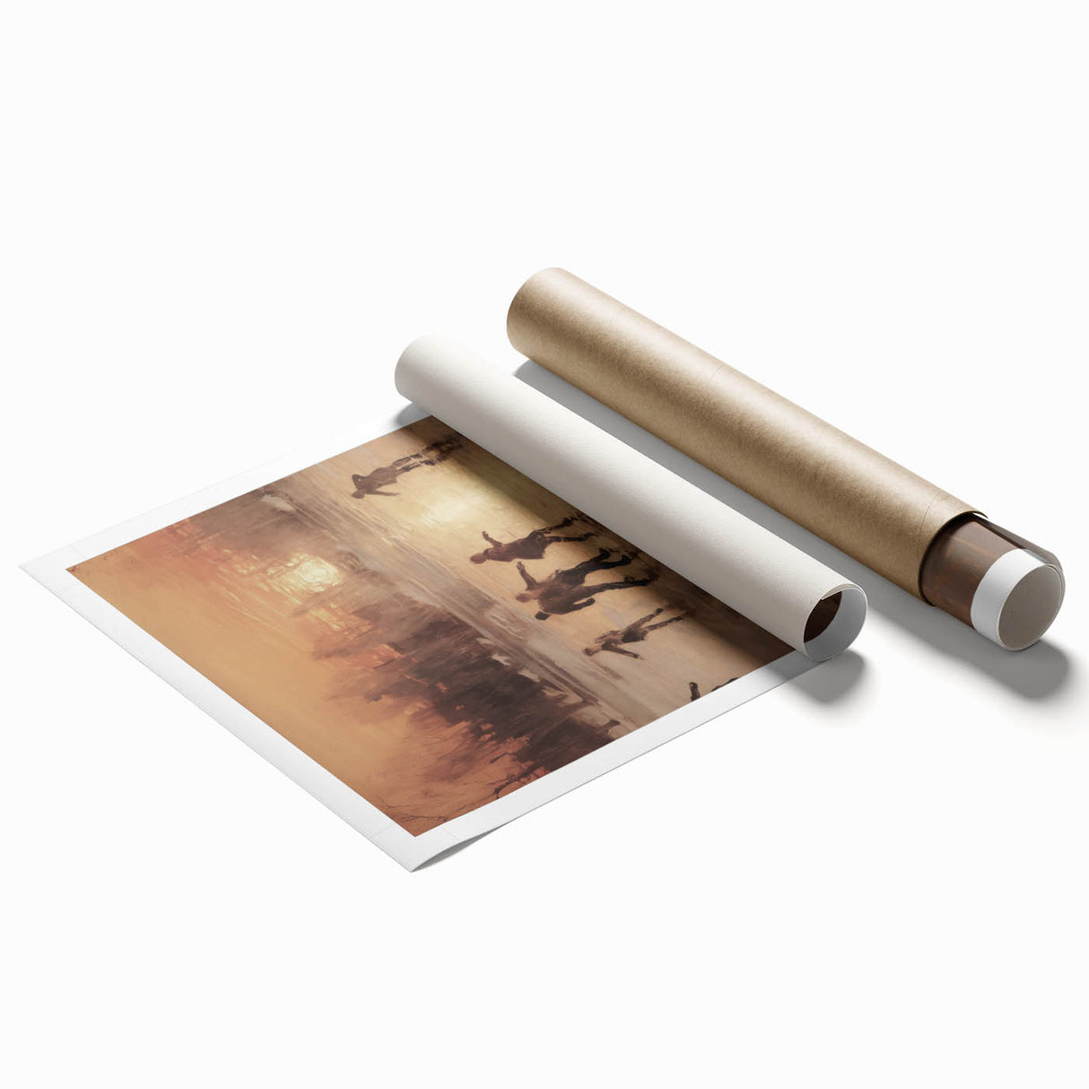 Winter-themed floral art on rolled canvas, featuring muted blue and white tones, ideal for classy bathroom wall art.