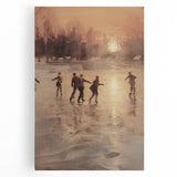 Black and white abstract winter scene on large stretched canvas, suitable for kitchen wall art.