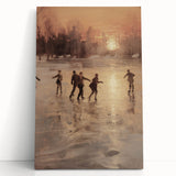 Large black and white winter scene on stretched canvas, ideal for kitchen or bedroom wall art.