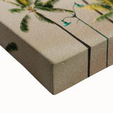 Large art of a black and white landscape painting on stretched canvas, featuring a serene tree scene.