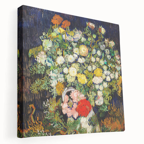 Vincent van Gogh-inspired large art on stretched canvas, featuring swirling blue and yellow tones.
