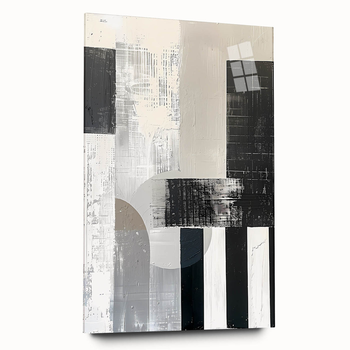Acrylic Dining Room Artwork – Modern Black & White Abstract Art
