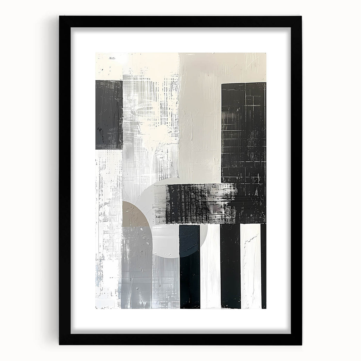 Acrylic Dining Room Artwork – Modern Black & White Abstract Art