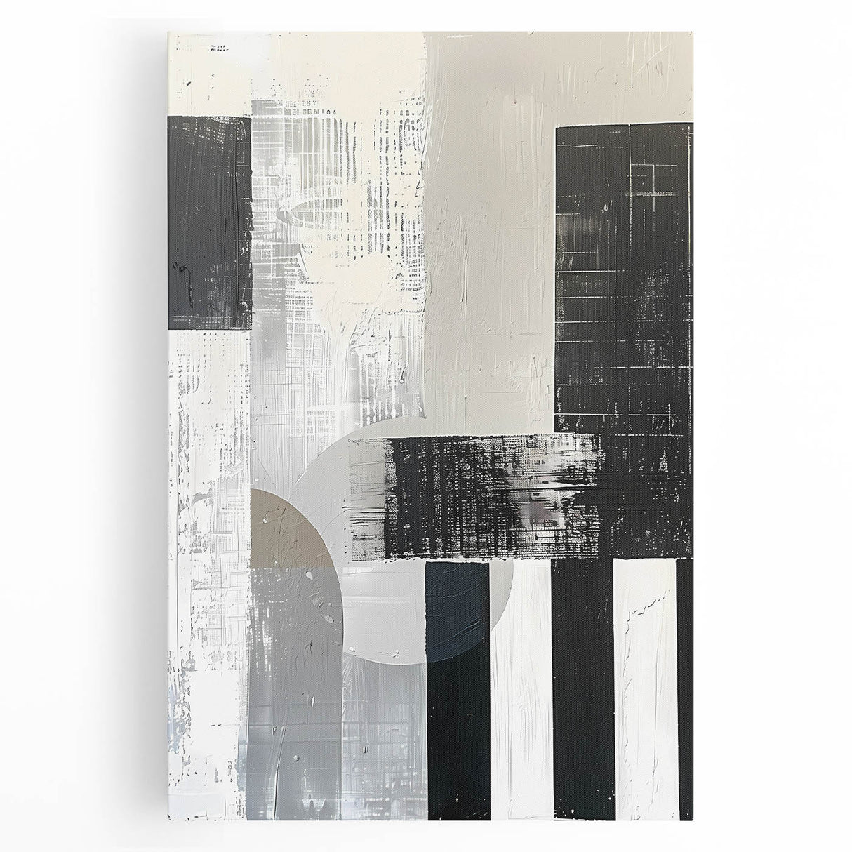 Acrylic Dining Room Artwork – Modern Black & White Abstract Art