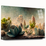 Succulent Botanical Wall Art - Modern Nature Canvas for Living Room